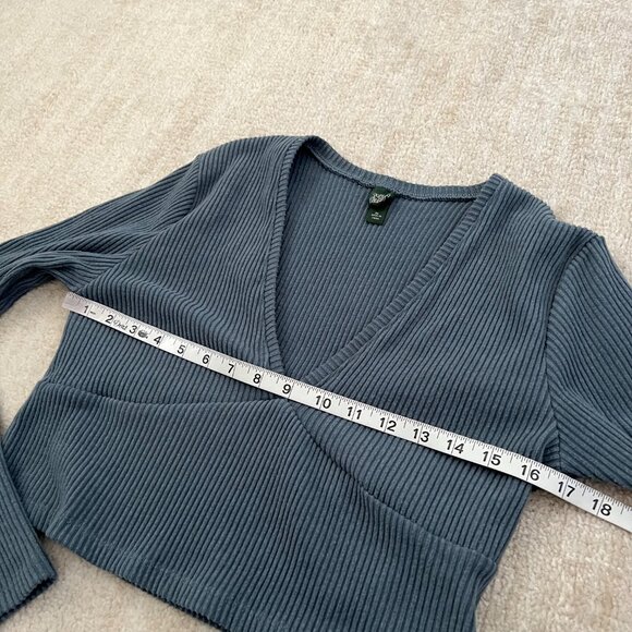 Wild Fable Ribbed Long Sleeve Crop Top XL - Picture 6 of 8